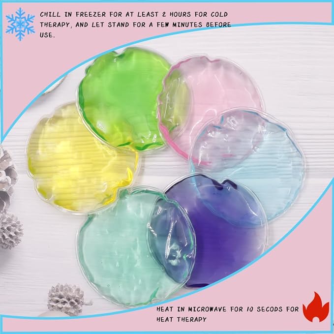 6 PCS Ice Packs, ReusableIce Ice Pack, Auxiliary Fever Reduction, Wisdom Teeth, Baby Colic, Gas and Upset Stomach, Pain Relief, Fever, Headaches