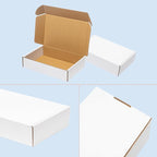 Shipping Boxes 7x5x2" 60 Pack - White Corrugated Cardboard Box Mailers for Small Business, Literature Mailer Box Packaging Supplies