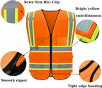 BeautyWill Custom Safety Vest Logo Class 2 High Visibility Reflevtive Vest Outdoor Protective Workwear