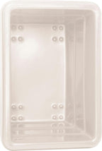 Global Industrial 6 Bushel Plastic Bulk Box Truck, Direct Mount Base, 500 lbs. Capacity, 3" Non-Maring Rubber Casters, White, 33-2/5"L x 23" W x 24-1/2"H