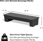 Slim Jim Narrow Heavy-Duty Plastic Poly Dunnage Rack for Warehouses and Commercial Storage 36" x 12" x 8" with 750 lb Capacity | For Wareshouse, Storage, and Merchandising - 2 PACK
