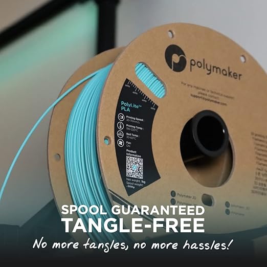 Polymaker PLA Filament, Black 3D Printing PLA Filament 1.75mm 5kg - PolyLite 3D Printer PLA Filament, Dimensional Accuracy +/- 0.03mm, Compatible with Most 3D Printer, Black