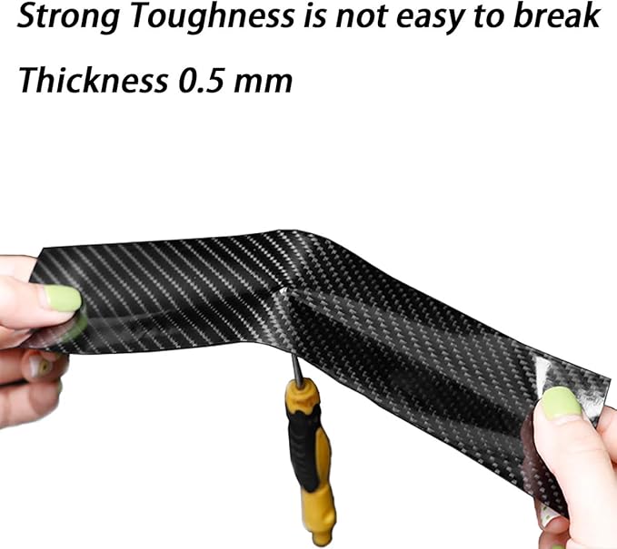 DGSL Car Door Edge Guards Door Sill Protector, 2.7In x 33Ft 5D Carbon Fiber Car Wrap Film, Vinyl Automotive Wrap Film Anti-Collision Fits for Most Vehicles (Black)