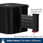 WM412 Retractable Belt Wall Mounted Smooth Black Crowd Control Barrier and Receiving End, 20' Authorized Access Only Belt