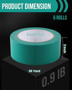 Lichamp 6 Rolls Vinyl Tape, Premium Safety Marking and Traffic Floor Marking Tape, Bundling, Social Distancing, 2 Inch x 36 Yards per Roll, 216 Total Yards, Green