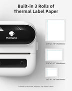 Phomemo M220 Label Maker, New Flagship 3.14 Inch Bluetooth Portable Thermal Label Printer for Barcode, Address, Labeling, Mailing, File Folder, Easy to Use, Support Phone&PC