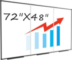 Large White Board for Wall,Magnetic Dry Erase Whiteboard,Foldable 72x48 Inches,Black Aluminum Frame, with 3PCS Detachable Marker Trays for Office and Home