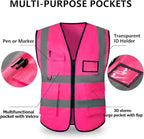 High Reflective Safety Vest for Men Women Breathable With Pocket Zipper for Build Oudoor Work Meet ANSI/ISEA Standard