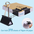 3 Inch Extra Large Binder Clips (24 Pack), Black Jumbo Binder Clips, Heavy Duty Paper Clamps, Big Metal Paper Clips for Office, Home, School, Art Supplies