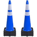 OrangeStar 36" Traffic Cones 6-Pack Blue Safety Cones with Reflective Collars, Heavy Duty Base for Construction, Parking Lot, Road Work, Flexible PVC, Indoor & Outdoor Use