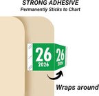 2026 Year Labels, Doctor Stuff 2026 Chart Stickers, Green Color Coded, Tabbies 11700 Style, USA Made Year Stickers for End Tab File Folders, 1000/Roll, 1 Roll, 3/4" x 1-1/2"