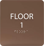 Coffee ADA Floor 1 Sign with Braille – Made from Durable Acrylic and Ready to Mount