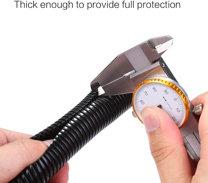 Alex Tech 100ft - 1/2 inch Split Wire Loom Tubing - Black