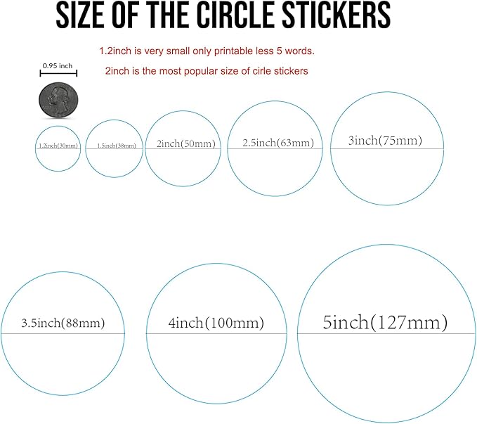Custom Stickers for Business Logo Personalized Label Stickers Customized 100,200pcs, 1",1.5",2", 3", 4"
