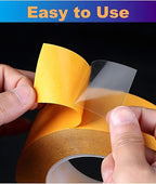 Ultra-Thin Clear Double Sided Adhesive Tape 2 Inch x 85FT Heavy Duty Two Side Strong Sticky Mounting Tape, for DIY Arts & Crafts, Rug Non-slip, Anti Cat Scratch, Paste Wall Decoration, CNC Woodworking