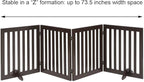 unipaws 24" H Free Standing Pet Gate for Dog Cat, Wooden Dog Gates for Doorway, Stairs, Step Over Foldable Pet Fence for The House, Expandable Dog Barrier, Indoor Use, Espresso