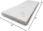 Foamma 4” x 30” x 72” High Density Foam Bunk Mattress, Organic Cotton Cover, Made in USA, Comfortable, CertiPUR-US Certified