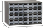 Akro-Mils Steel Garage Storage Cabinet, Small Parts Organizer Metal Cabinet for Hardware, Nails, Screws, Bolts, Nuts, and More, 17" W x 11" D x 11" H, 28-Drawer, Gray Cabinet/Gray Drawers (19228)