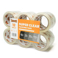 TAPEBEAR Storage Packaging Tape 12 Rolls, Super Clear 2.7mil x 1.88" x 55 Yards Packing Tape Heavy Duty Tape Refills, Transparent, Long Lasting for Storage and Packing, 660 Total Yards