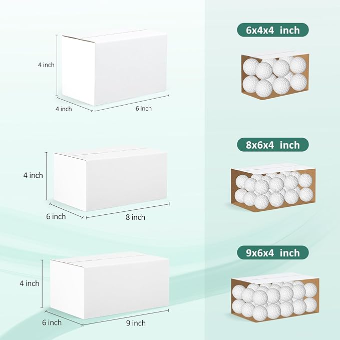 Eupako 30 Pack Small Shipping Boxes Assorted Sizes, White Corrugated Box Mailers, Cardboard Boxes for Packaging Small Business, Mailing, 6x4x4 & 8x6x4 & 9x6x4 10 PCS Each Small Boxes