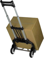 Mount-It! Folding Hand Truck and Personal Dolly, Foldable Aluminum Trolley Cart, 165 Lb Capacity Heavy Duty Dolly with Wheels of Rubber for Moving, Comfortable Telescoping Handle for Indoor Outdoor