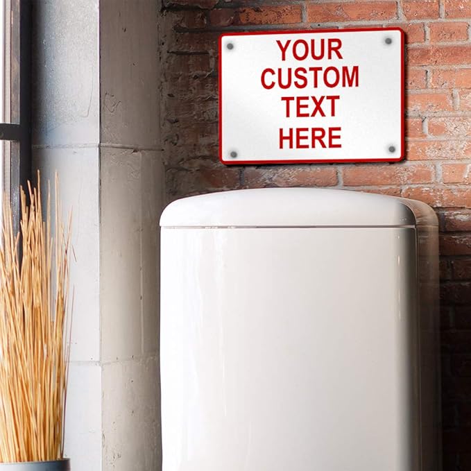 Aluminum Weatherproof Metal Sign Multiple Sizes Custom Personalized Text Here White Red Danger Horizontal Street Signs 24x18Inches