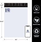 POLYSELLS 200 pcs 12x15.5 Inch White Poly Mailers Shipping Envelopes, Strong Adhesive Sealing, Waterproof, and Tear-resistant Postal Mailing Bags for Clothing, Books, and Accessories