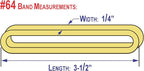 3-1/2" x 1/4'' - Size #64 - Rubber Band Depot - Everyday Rubber Bands, Business Bands - Approximately 40 Per Bag - 1/8 Pound Bag