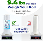 Rosmonde 400 Pack Bulk Plastic Wrap for Moving, Heavy 9.4 Lbs Rolls, 18" x 1500 ft Shrink Wrap for Daily Bulk Wrapping, 80 Gauge, Shrink Wrap Rolls for Storage Solutions, Bulk Stretch Wrap for Moving