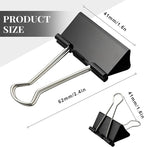 60 Pack Large Binder Clips 1.6 Inch Binder Paper Clip Big Paper Clamps for Office, School, Home