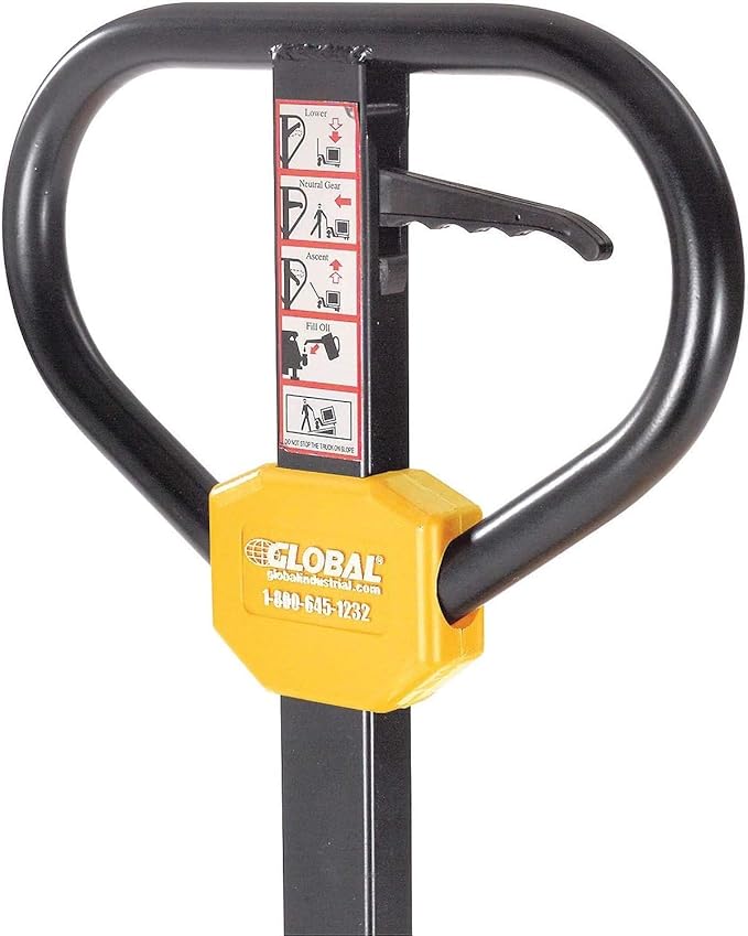 Global Industrial Industrial Duty Narrow Pallet Jack with 21" W x 36" L Forks, 5500 lb. Capacity, Manual Pallet Truck for Warehouse, Manufacturing and Retail