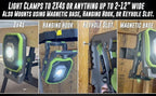 PowerSmith LED Clamp Work Light 3000 Lumen Clip On Rechargeable Light Powered with120V AC or Rechargeable Battery