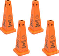 Caution Wet Floor Sign, 26.4-Inch Safety Cone, 8 Pack Yellow Plastic, High-Visibility, Non-Fading, Slip-Resistant Base, Stackable, Indoor Outdoor Warning Sign-4 Pack