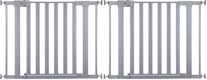 Safety 1st Baby Gate, Adjustable 29"-38" Wide, Pressure Mount | Walk Through Door | Silver | 2-Pack | Pet Compatible