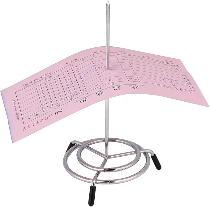 4PCS Check Spindle, Receipt Holder Spike, Stainless Steel Bill Fork, Memo Holder Spike