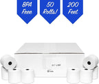 50 Rolls of 2 1/4 x 200 Thermal Paper Rolls for CBM 262, CBM 291, ER-A450T, UP-700, XE-A201, XE-A202