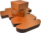 10 Pcs 9.8 x 9.8 x 4 inches Large Size Corrugated Cardboard Gift Boxes Recyclable Shipping Boxes for Mailing & Holidays, Wedding, Birthday, Gifts Packaging (Copper, 9.8 x 9.8 x 4")
