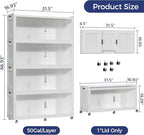 200Gal Extra Large Stackable Storage Bins with Lid, 800Qt Collapsible Storage Box with Wheels, Closet Organizers and Storage Cabinet Container for Home, Kitchen, Office, 4Pack White Clear