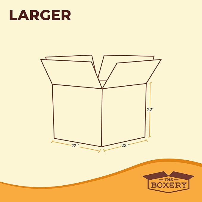 The Boxery Moving Boxes 15-Pack Larger | 20x20x20 inch Brown/Kraft Corrugated Cardboard Packing, Moving & Storage for Business/Home – Durable - Eco-Friendly, Recyclable - Made in the USA
