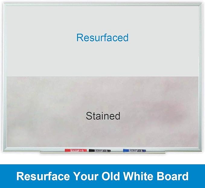 AFMAT Whiteboard for Wall, 8 x 4 ft White Board Sticker, 96 x 48 inches Dry Erase Wallpaper, Peel and Stick Whiteboard Contact Paper Roll for Wall/Table/Doors/Glass/Fridge, 9 Dry Erase Markers