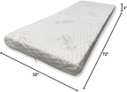 Foamma 8” x 30” x 72” High Density Foam Bunk Mattress, Organic Cotton Cover, Made in USA, Comfortable, CertiPUR-US Certified