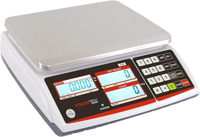VisionTechShop TVC-60 Counting Scale for Parts and Coins, Lb/Kg Switchable, 60lb Capacity, 0.002lb Readability