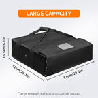 Insulated Pizza Delivery Bag,Pizza Warmer Bags, Insulated Food Delivery Bag, Premium Large 20 X 20 X 6 Inch Takeway Bags Suitable For Cold and Hot Food,Pizza,Home Delivery