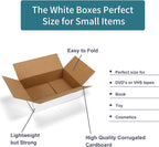 25 Pack Shipping Boxes 8x6x2 Inches, White Corrugated Cardboard Mailing Box for Packing, Mailing, Small Business, Literature Mailer