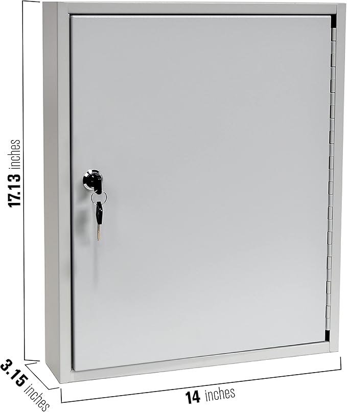 BankSupplies STEELMASTER 110 Key Cabinet - Single Lock Control Key Box - Welded 22 Gauge Steel Construction - Scratch Resistant - Write-On Key Tags for Easy Identification