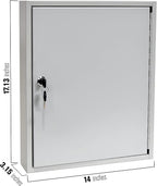 BankSupplies STEELMASTER 110 Key Cabinet - Single Lock Control Key Box - Welded 22 Gauge Steel Construction - Scratch Resistant - Write-On Key Tags for Easy Identification