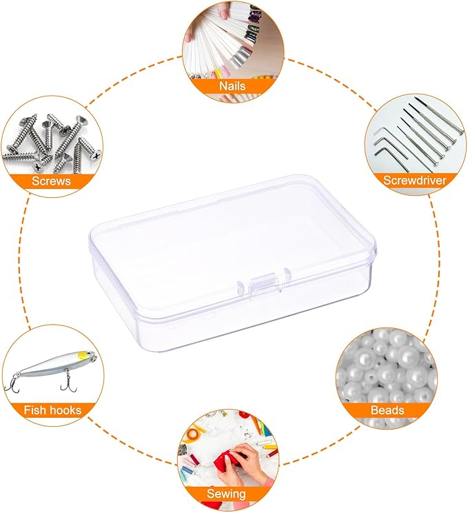 HARFINGTON 2pcs Component Storage Box 3.35" PP Electronic Organizer Box with Cover Hardware Containers Tools Boxes for Small Accessories