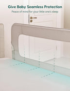 BABELIO Bed Rail for Toddlers, 43" Wide Swing Down & Adjustable Height Toddler Bed Rails for Kids/Elderly/Adults, Baby Side Railing for Twin/Full/Queen/King Size