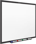 Quartet Magnetic Dry Erase White Board, 2' x 1-1/2 Whiteboard, Nano-Clean Surface Resists Ink Stains, Black Aluminum Frame (SM531B)