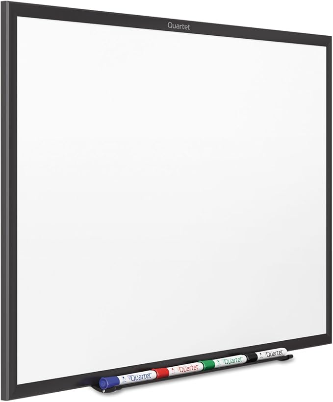 Quartet Magnetic Dry Erase White Board, 2' x 1-1/2 Whiteboard, Nano-Clean Surface Resists Ink Stains, Black Aluminum Frame (SM531B)